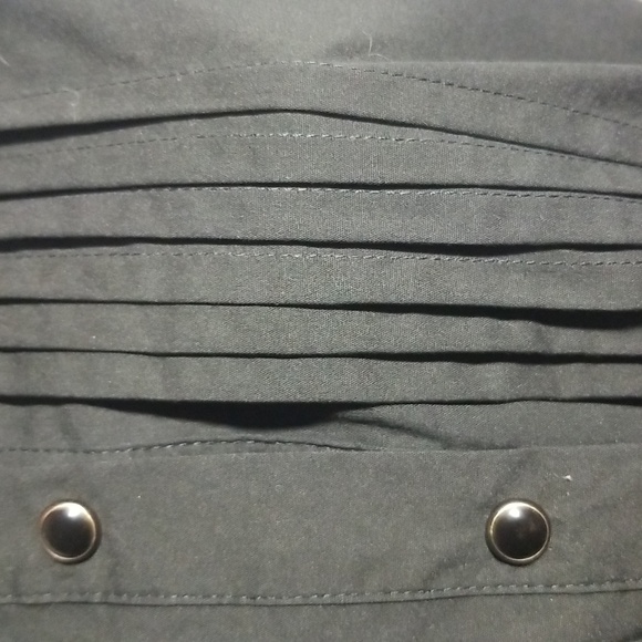 NWT - Sz L "Lady Dutch" Black Pleated Tie front top - Picture 4 of 8